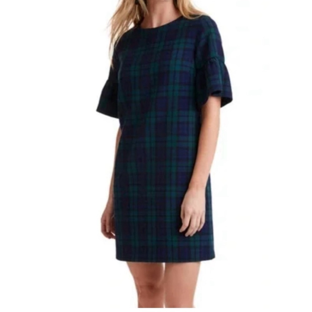 Vineyard Vines Blue and Green Plaid Mini Dress